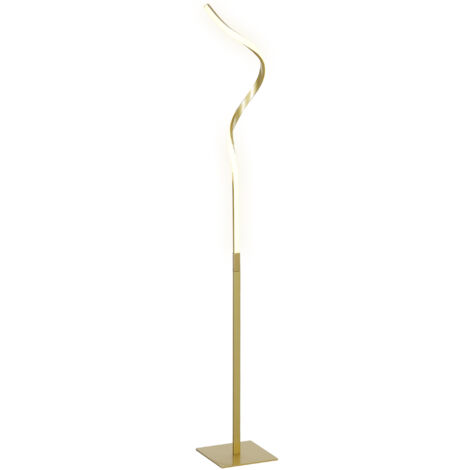 HOMCOM LED Floor Lamp, Standing Lamp with3 Adjustable Brightness Gold Tone (1/5)