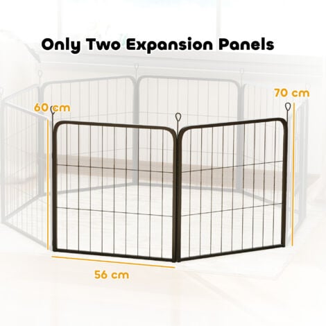 PawHut 2 Piece Expansion Pack Dog Pen for Small Dogs, 60cm Tall, Black
