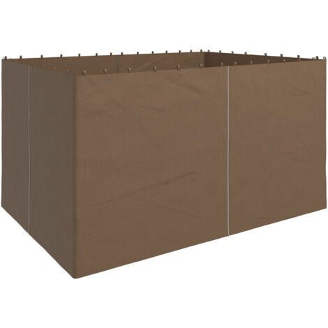 Outsunny Universal Gazebo Replacement Sidewall Set w/ 4 Panels Dark Brown