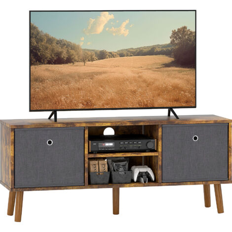 HOMCOM Modern TV Cabinet Stand w/ Shelves & Drawers, Bedroom Rustic Brown (1/5)