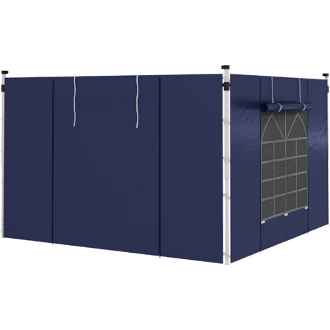 Outsunny 3x3(m) or 3x6m Pop Up Gazebo Side Panels Replacement, 2 Pack Blue