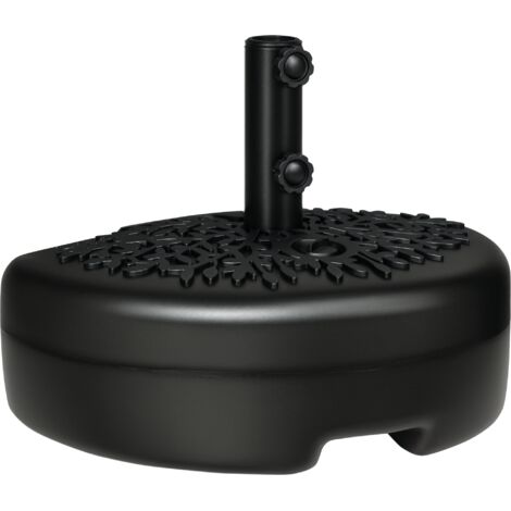 Outsunny Half Round Patio Umbrella Base for 3.8 cm or 4.8 cm Pole, Black (1/5)
