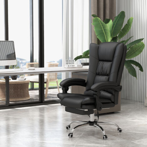 Vinsetto PU Leather Vibration Massage Office Chair with Heat, Black