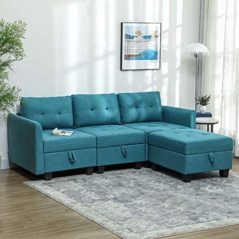 Light blue sectional sofa discount