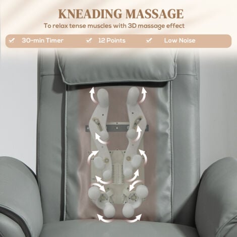 HOMCOM Kneading Massage Recliner Chair Breathable Leather Recliner Armchair