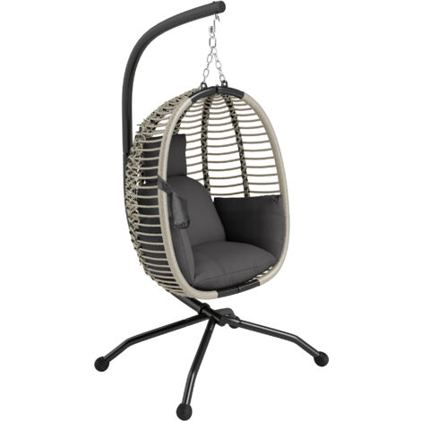 Outsunny Hanging Swing Chair w/ Thick Cushion, Hanging Chair, Dark Grey