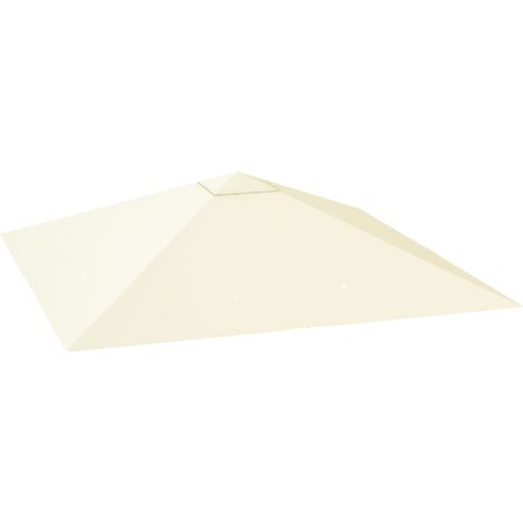 Outsunny 3 x 3(m) Gazebo Canopy Replacement Cover, UPF30+, Cream White