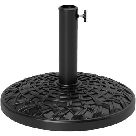 Outsunny 12kg Garden Parasol Base, Round Resin Garden Umbrella Base, Black (1/5)