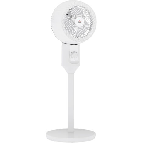 HOMCOM 9 Inch Air Circulator Fan 70 Degree Oscillation Carry Handle White