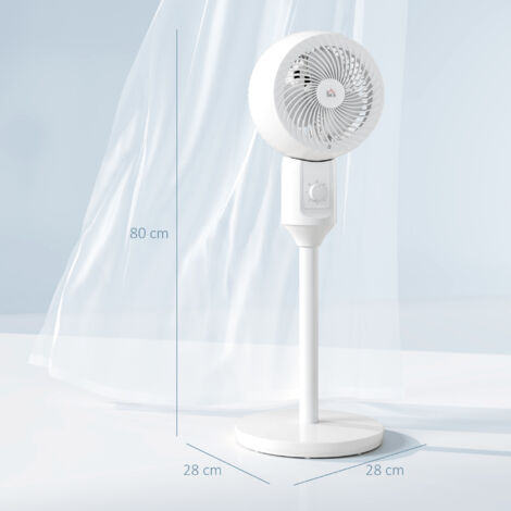 HOMCOM 9 Inch Air Circulator Fan 70 Degree Oscillation Carry Handle White