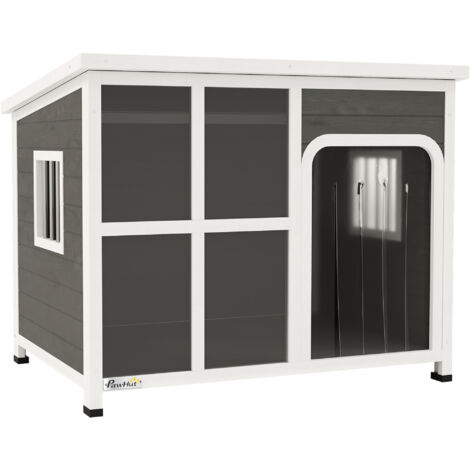 PawHut Wooden Dog Kennel Outdoor w/ Openable Top, 103 x 77 x 83cm