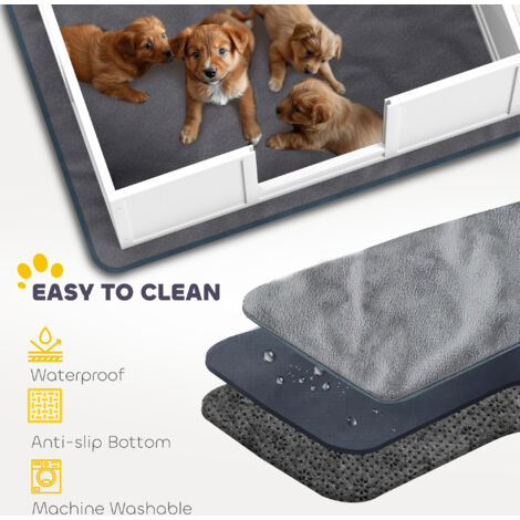 PawHut Dog Whelping Box with Whelping Pad, Adjustable Entrance, 100 x 96cm