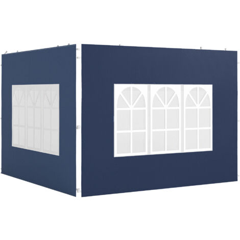 Outsunny Gazebo Side Panels for 3x3(m) or 3x6m Gazebo Canopy, 2 Pack Blue (1/5)