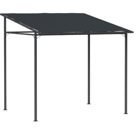 Outsunny 2.4 x 2.4 m Wall Mounted Pergola Gazebo, UPF30+, Dark Grey (1/5)