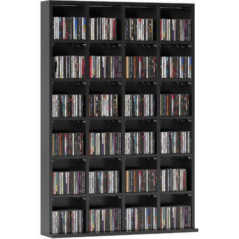 HOMCOM DVD CD Media Storage Rack, Video Display Unit, 89 x 130.5 cm, Black