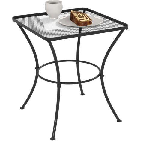 Outsunny 60 cm Square Metal table Outdoor Bistro Table Coffee Desk, Black (1/5)