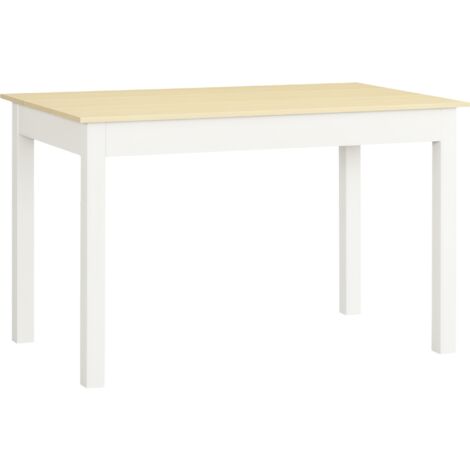 HOMCOM Dining Table for 4 to 6 Kitchen Table with Thick Legs Oak Wood Grain