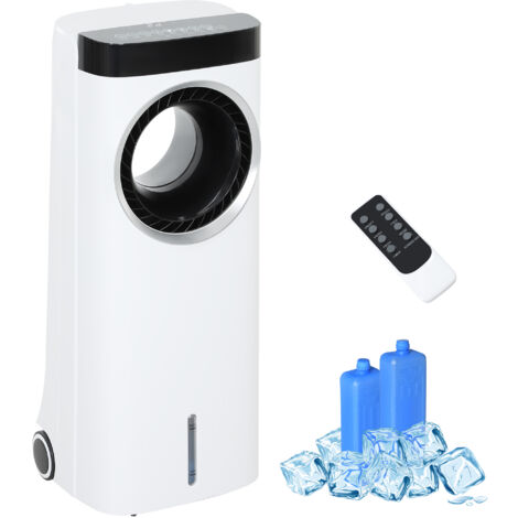 HOMCOM Bladeless Evaporative Air Cooler, 6.5L Fan, Humidifier & Air Clean