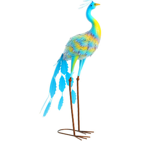 Outsunny Peacock Garden Statue, Metal Garden Gift with Stakes, Multi-Colour (1/5)