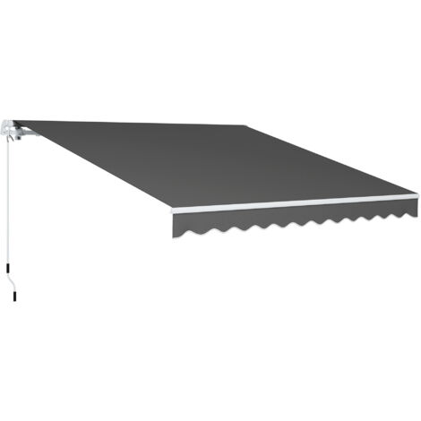 Outsunny 2.95 x 2.5m Canopy Sun Shade Shelter with Crank Handle, Dark Grey (1/5)