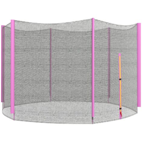 SPORTNOW 8ft Trampoline Net Replacement Safety Net with Zipped Door, Pink