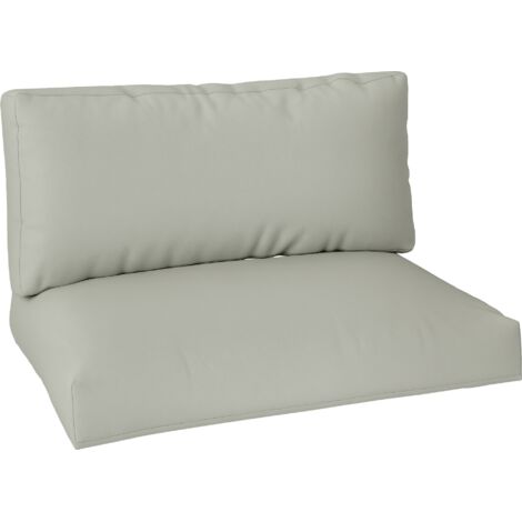 Outsunny 2 Seat Pallet Cushions 20cm Thick Outdoor Seat Pads, Light Grey