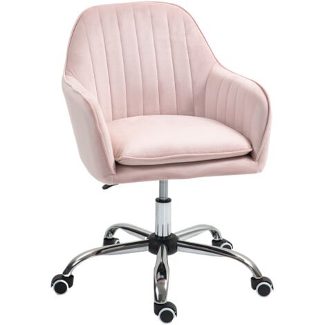 HOMCOM Office Chair, Swivel Desk Chair w/ Adjustable Height, Pink (1/5)