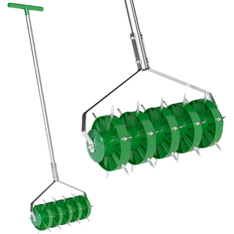Outsunny Grass Spike Roller, Soil Aerator w/ 3 Piece Handle and T-bar Grip (1/5)