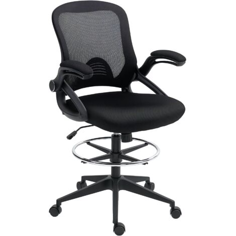 Vinsetto Office Stool, 360 Degree Swivel Height Adjustable Chair, Black (1/5)