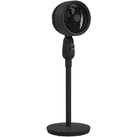 HOMCOM Pedestal Fan for Bedroom, Powerful Air Circulator with 3 Speed, Black