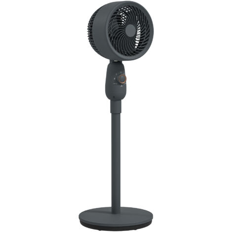 HOMCOM Pedestal Fan for Bedroom, Powerful Air Circulator with 3 Speed, Grey
