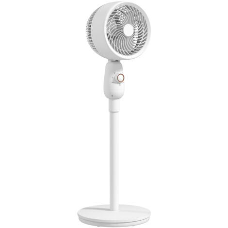 HOMCOM Pedestal Fan for Bedroom, Powerful Air Circulator with 3 Speed, White