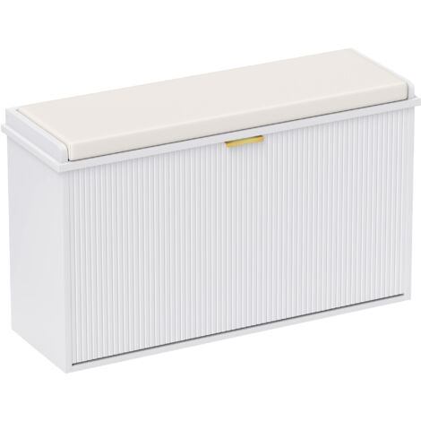 HOMCOM Shoe Storage Bench with Cushion and Flip-Drawer 80x26x47.5cm White (1/5)