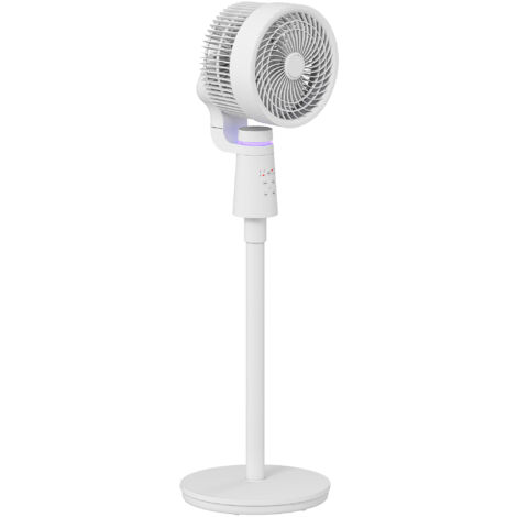 HOMCOM Pedestal Fan, Air Circulation Fan with Oscillating, Tilt, White