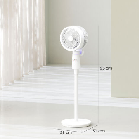 HOMCOM Pedestal Fan, Air Circulation Fan with Oscillating, Tilt, White