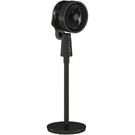 HOMCOM Pedestal Fan, Air Circulation Fan with Oscillating, Tilt, Black