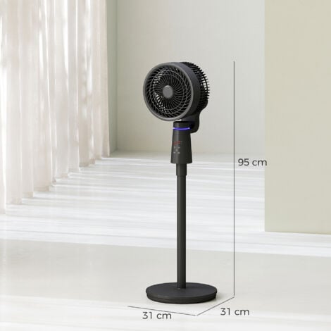 HOMCOM Pedestal Fan, Air Circulation Fan with Oscillating, Tilt, Black
