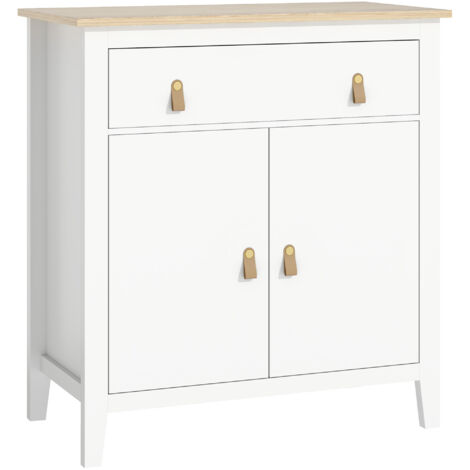 HOMCOM Sideboard with Drawer, Adjustable Shelf for Living Room, White