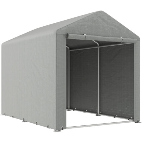 Outsunny 1.6 x 2.2m Garden Storage Shed Portable Shed Tent, Light Grey (1/5)