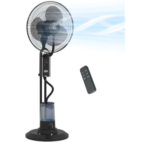 HOMCOM Spray Misting Fan, Pedestal Fan w/ Oscillation, Tilt, 120 cm