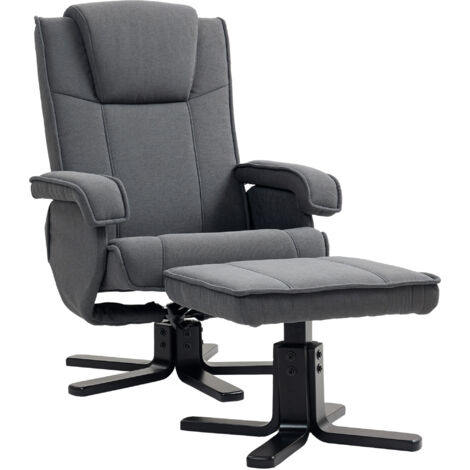 HOMCOM Rocker Swivel Recliner Chair with Footstool, Velvet Upholstered (1/5)