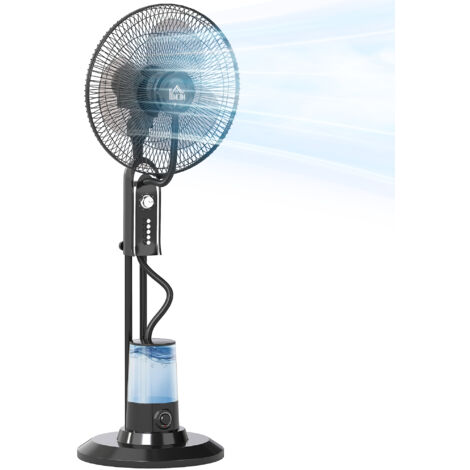 HOMCOM Spray Misting Fan, Pedestal Fan w/ Oscillation, Tilt, 3 Speeds