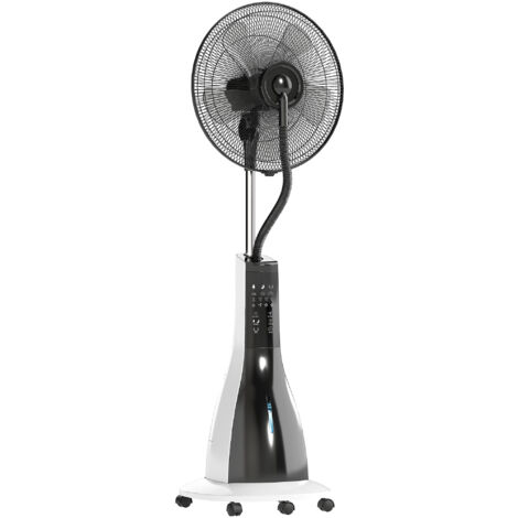 HOMCOM Spray Misting Fan, Pedestal Fan with Oscillation, Tilt, Wheels