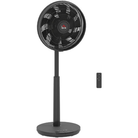 HOMCOM Pedestal Fan with Oscillating, Tilt, Adjustable Height, Timer, Black