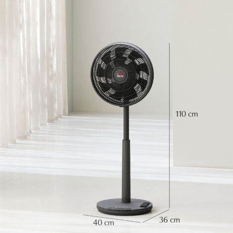 HOMCOM Pedestal Fan with Oscillating, Tilt, Adjustable Height, Timer, Black