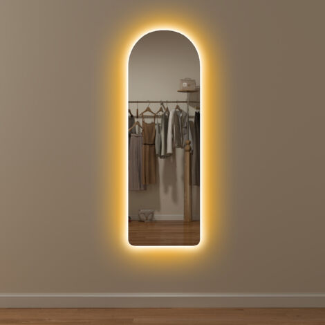 HOMCOM Full Length Wall Mirror with Lights Dimming and 3 Colour Adjustable (1/5)