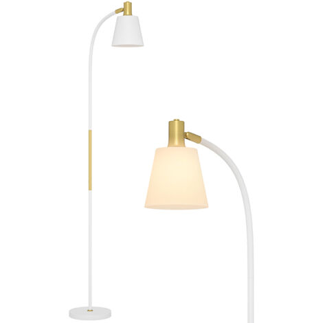 HOMCOM Spotlight Reading Standing Lamp with Adjustable Height, White