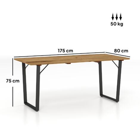Outsunny Wooden Garden Table for 6 with 5cm Parasol Hole for Balcony Terrace