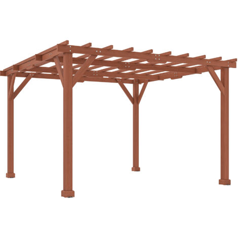 Outsunny 3.3 x 3.3(m) Wooden Pergola Kit, Graden Pergola Gazebo