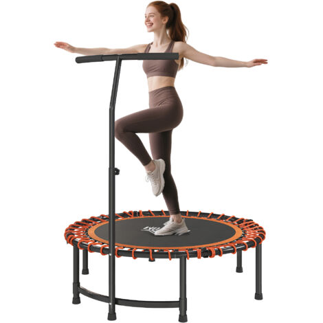 HOMCOM Trampoline Outdoor Bouncer Jumper Adjustable Handle, Orange (1/5)